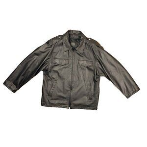 RUDSAK Luxury Minimalist VTG Leather Bomber Jacket Quiet Luxury Contemporary 42
